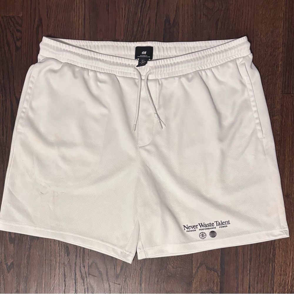 White H&M Relaxed Fit Shorts